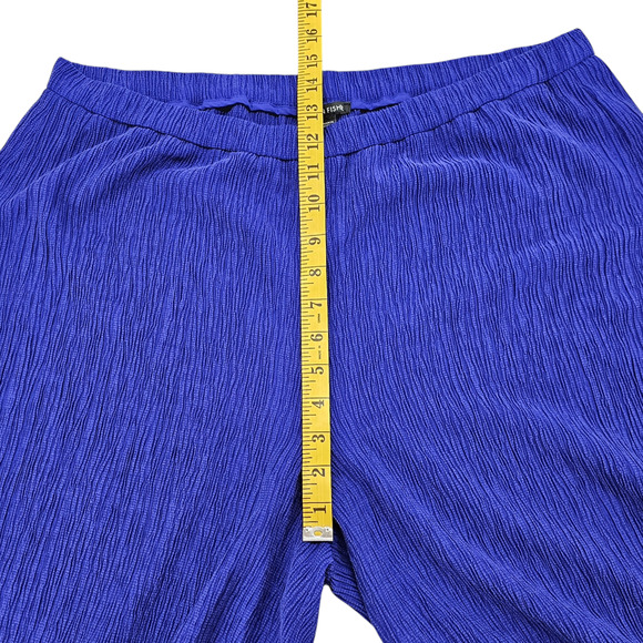 NWT Eileen Fisher Pants Women's Large Woven Plisse Wide Leg Purple Pull On Ankle - Picture 10 of 10